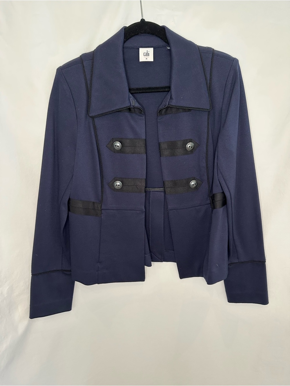 CAbi Navy Military-Style Buttoned Blazer